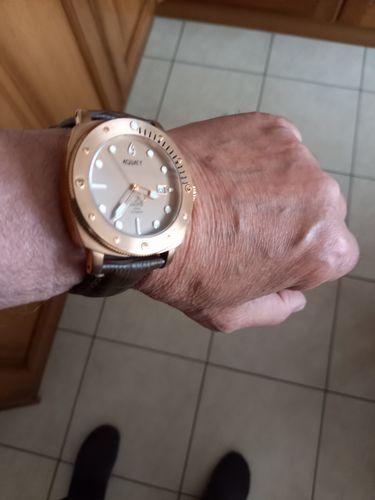 Customer photo review of Aquacy Bronze CuSn8 Series Automatic Men's 200m Watch 44mm Bronze Dial Brown Strap