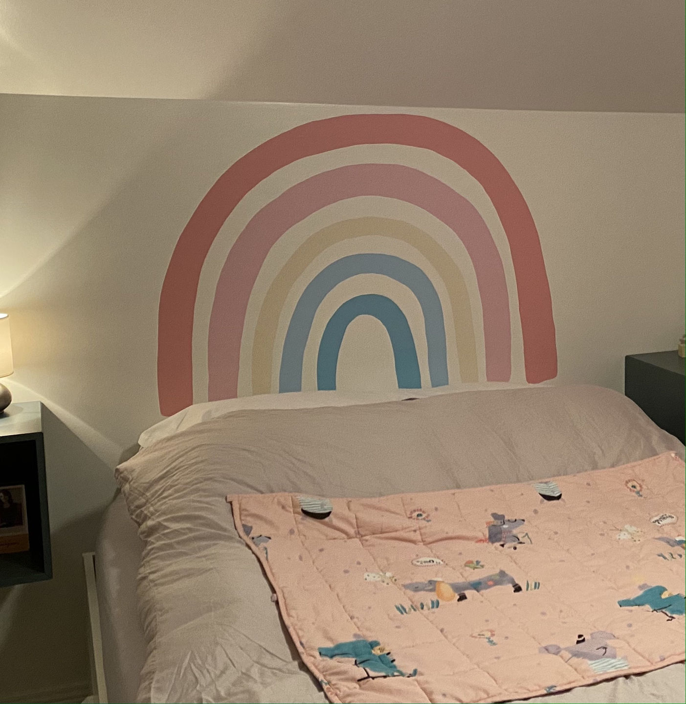 Customer photo review of Pastel Rainbow Removable Wall Decals