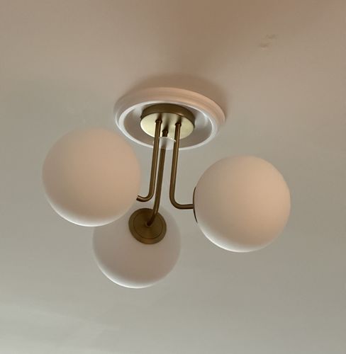 Customer photo review of 3-Light Opal Glass Semi-Flush Mount