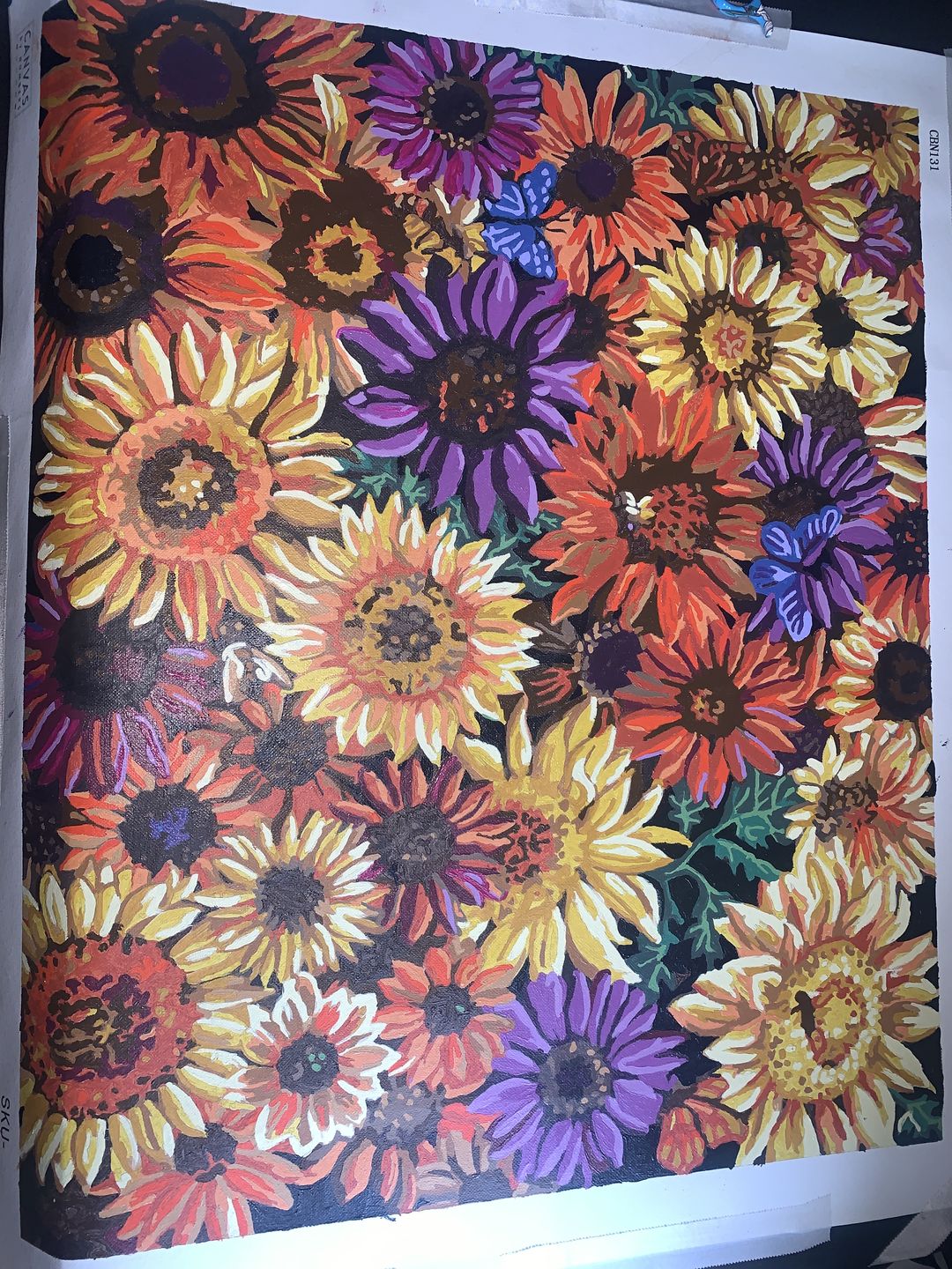 Customer photo review of Sunflowers - Paint by Numbers