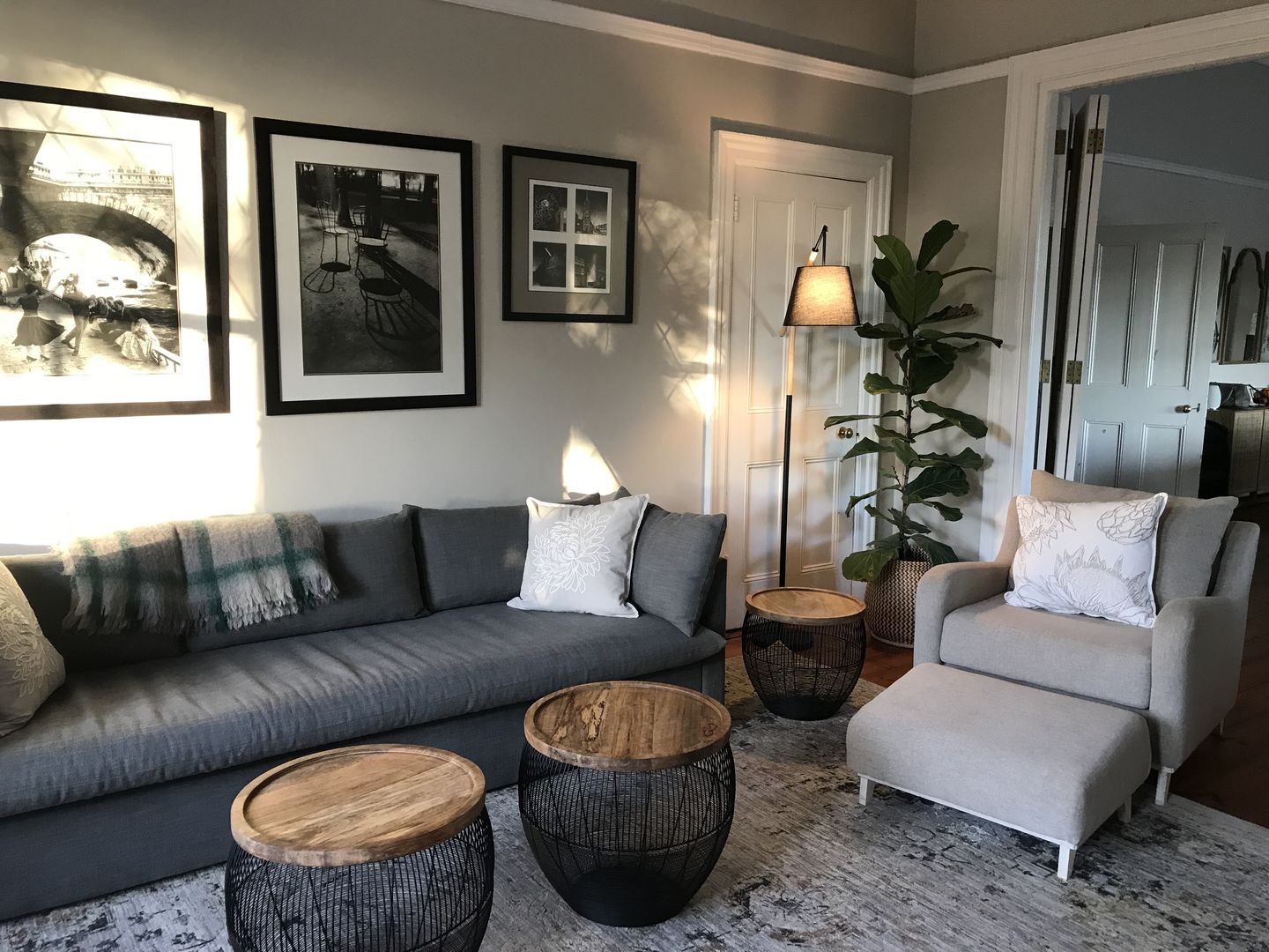 Customer photo review of Nordic Black And Wood Floor Lamp