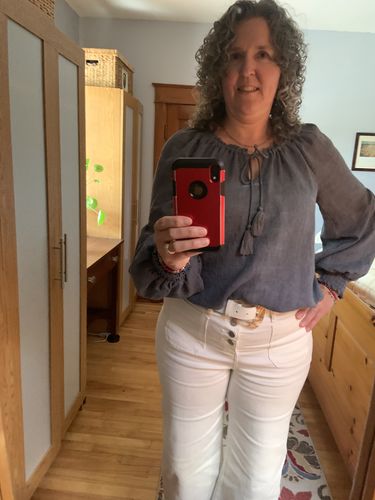 Customer photo review of Lovestitch Everleigh Poet Blouse (Navy)