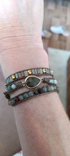 Customer photo review of Internes Wissen Labraorit Mehrschichten-Wickelarmband