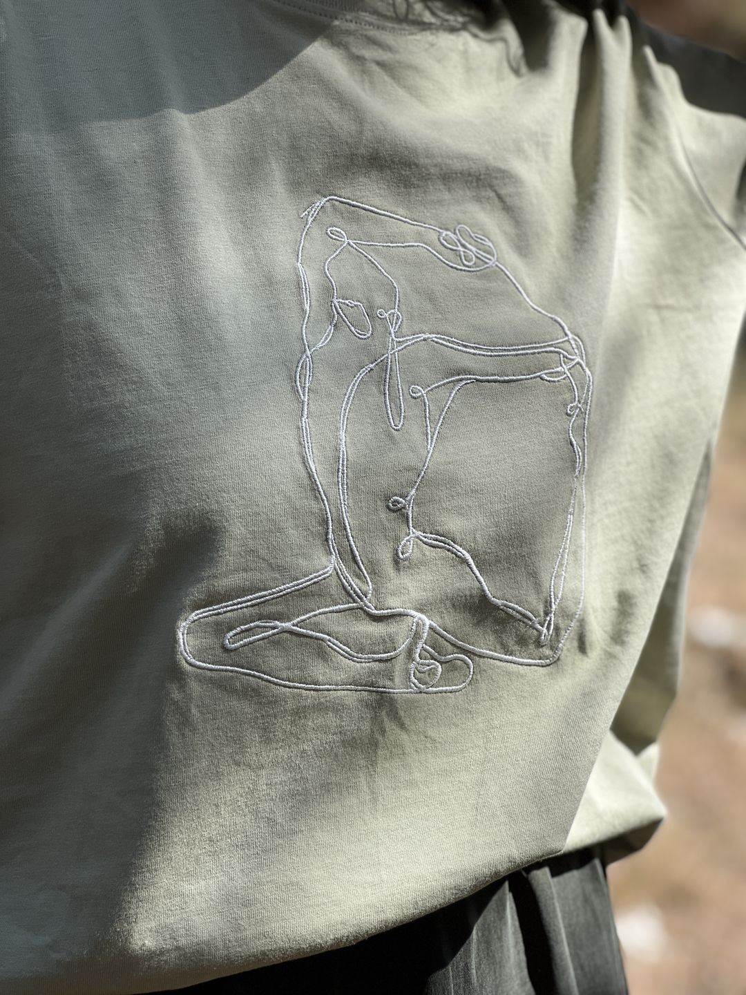 Customer photo review of Sage Mermaid Embroidered Organic Cotton T-shirt