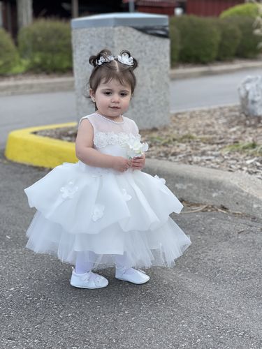 Customer photo review of Baptism Dresses Baby Girl White Wedding Lace Flower Girl Dresses Toddler Birthday Party Dress