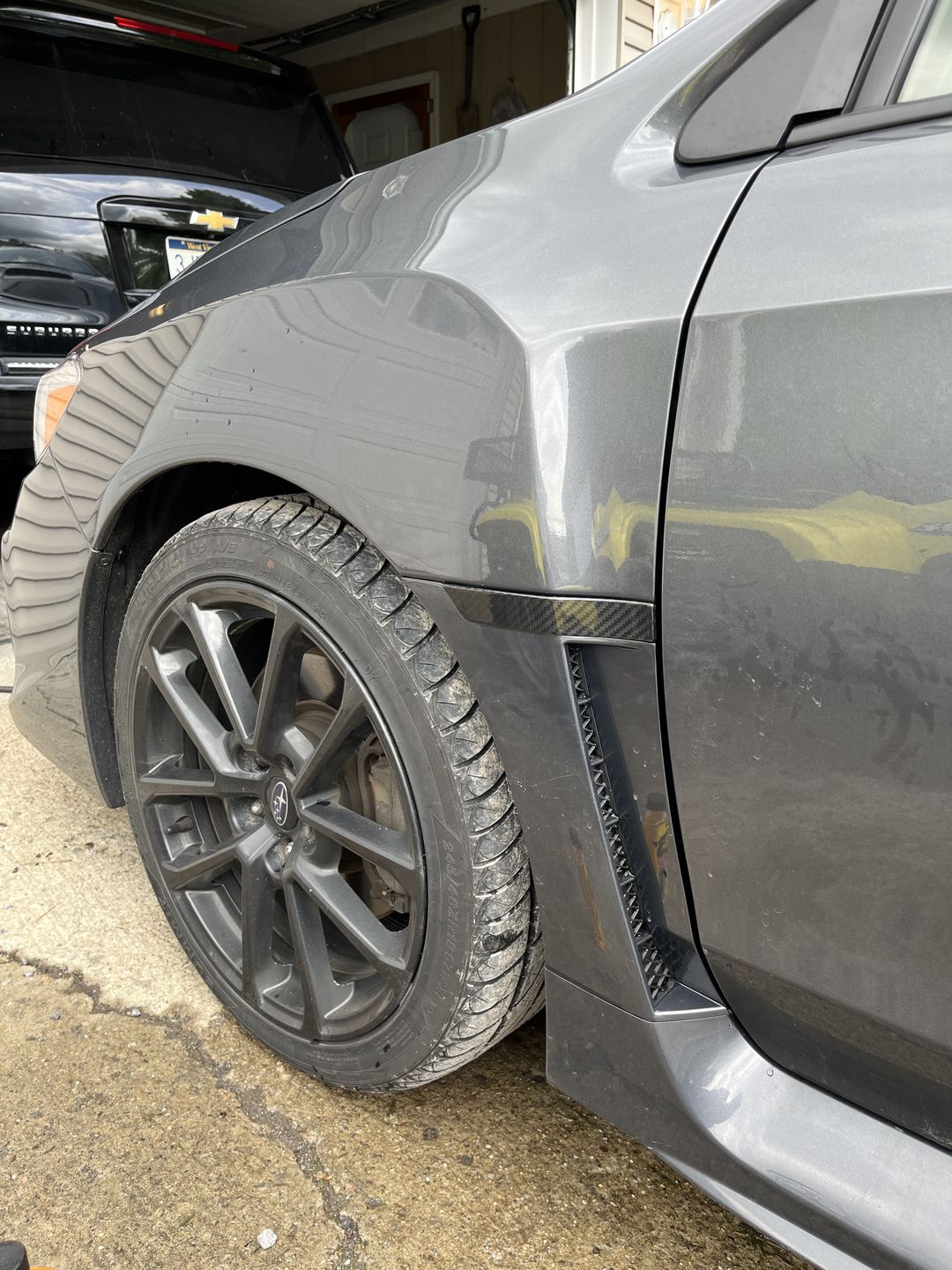 Customer photo review of 2015-21 Subaru WRX/STi Carbon Fiber Side Emblem Badge Replacement