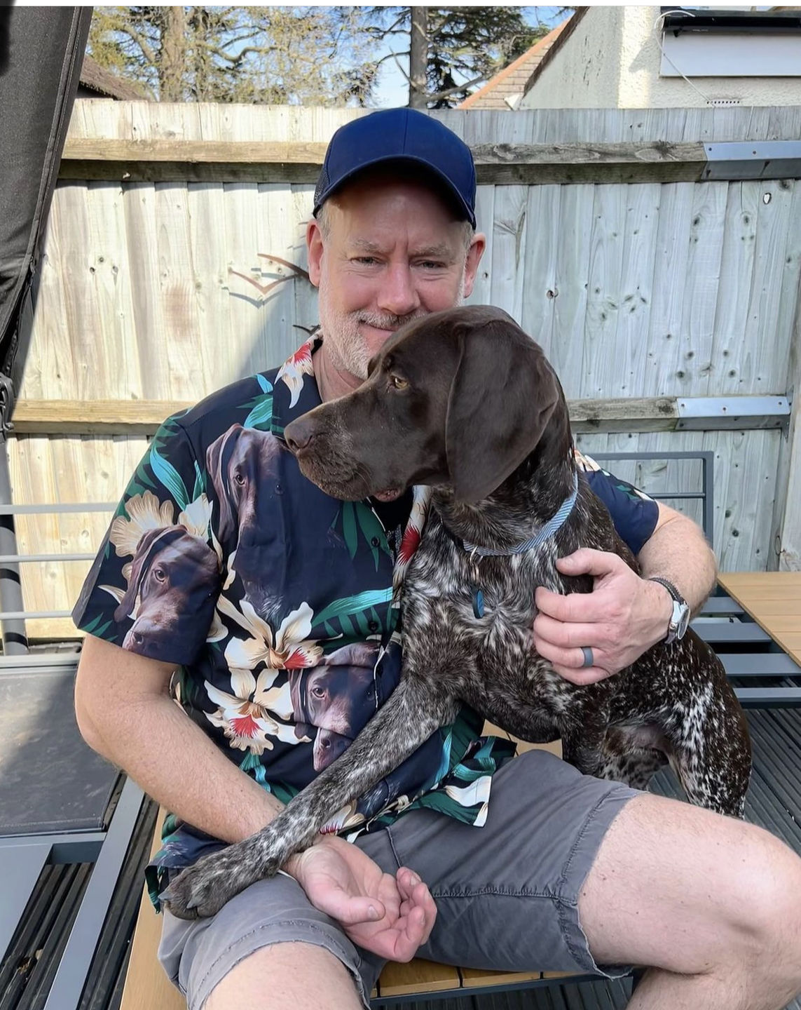 Customer photo review of Custom Hawaiian Shirt For Dog Lovers | Personalized Puppy Lovers Gift | Leaves & Flowers Pattern Dark Green Color Aloha Shirt