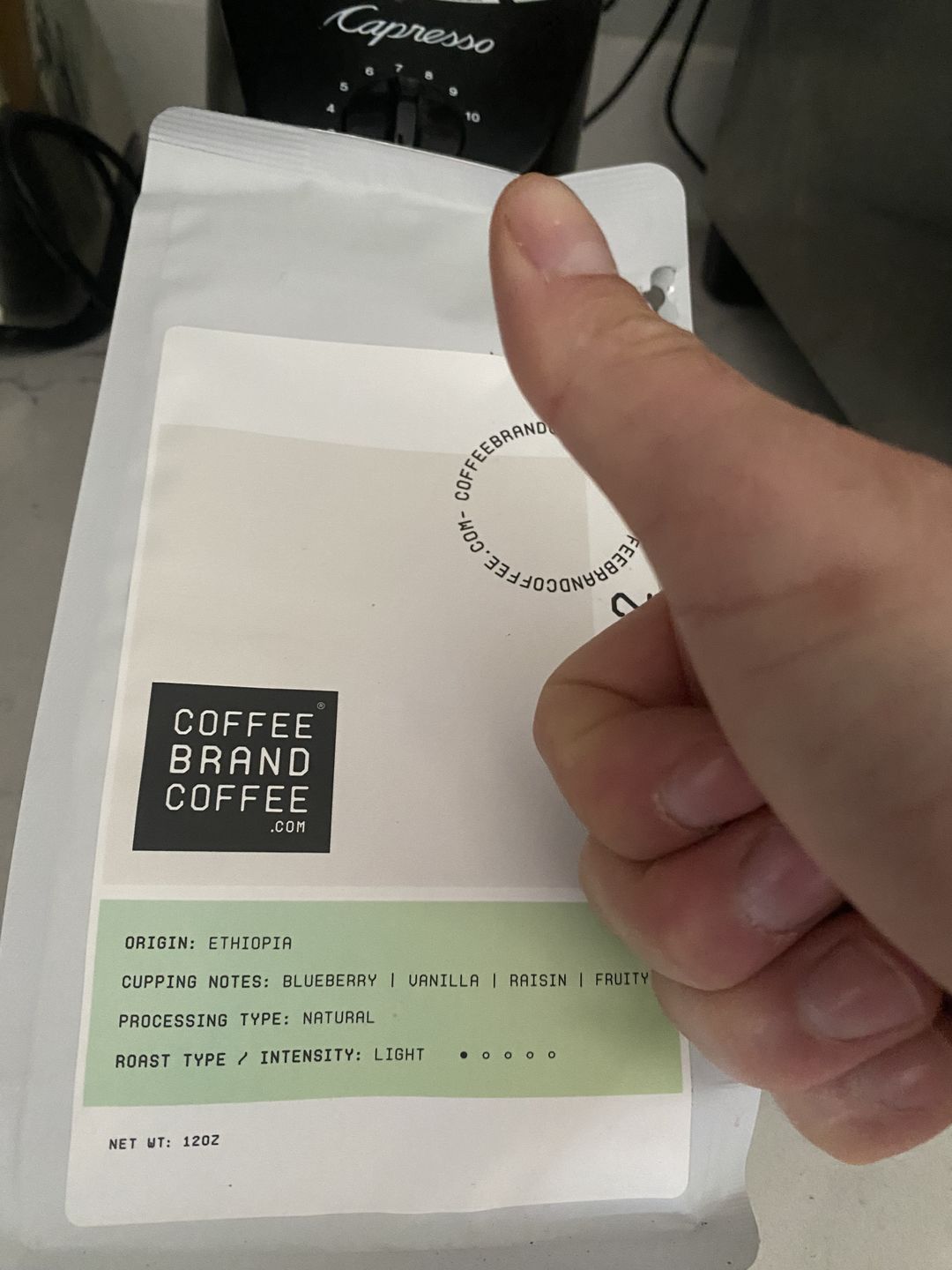 Customer photo review of Ethiopian Light Roast Coffee