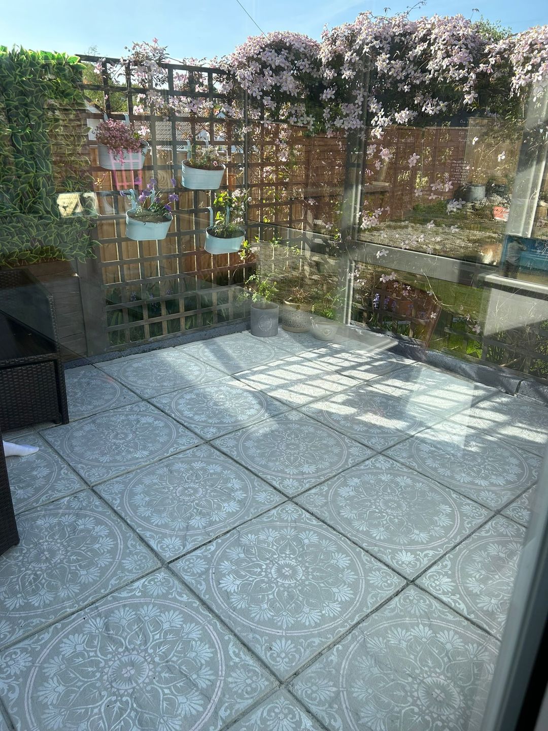 Customer photo review of Varanasi Patio Stencil - Square Slabs
