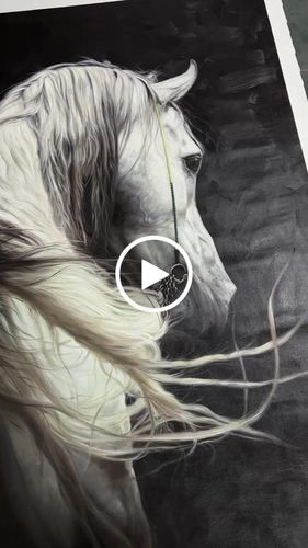 Customer video review of White Horse Painting #ANH52