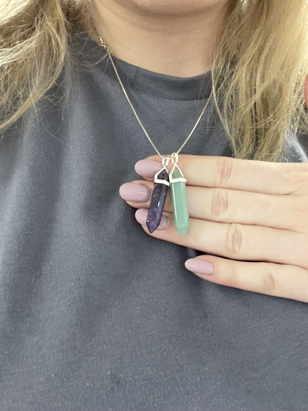 Customer photo review of Peace pendant - Amethyst