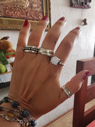 Customer photo review of Anillo Media Caña Doble Pelotitas