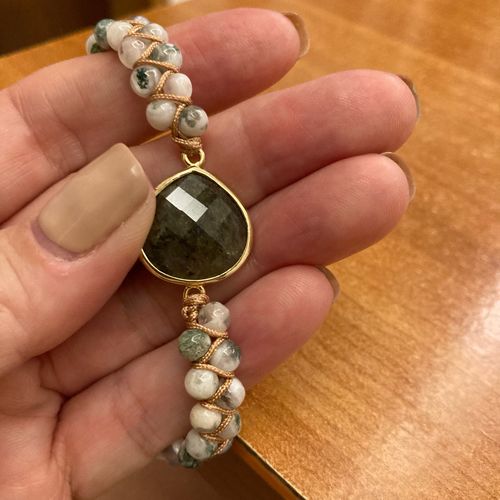 Customer photo review of Bracelet wrap en Labradorite et Hématite