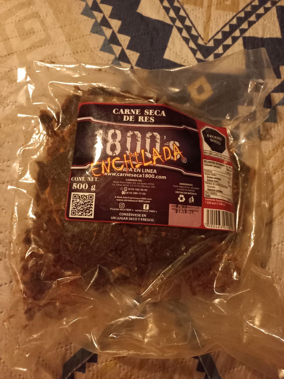 Customer photo review of Carne seca en trozo enchilada 500gr.