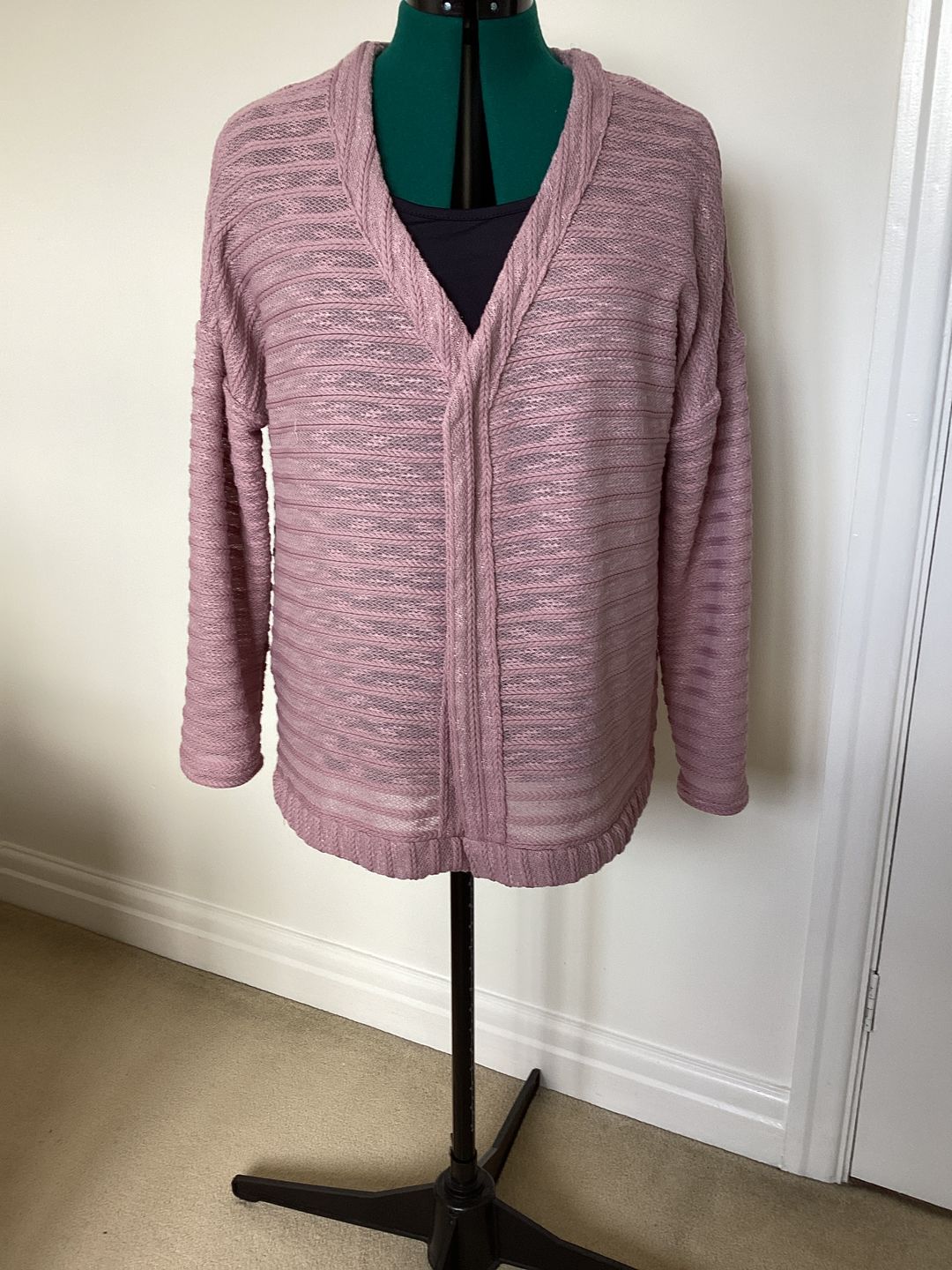 Customer photo review of Dusky Pink Light Weight Cable Knit Fabric