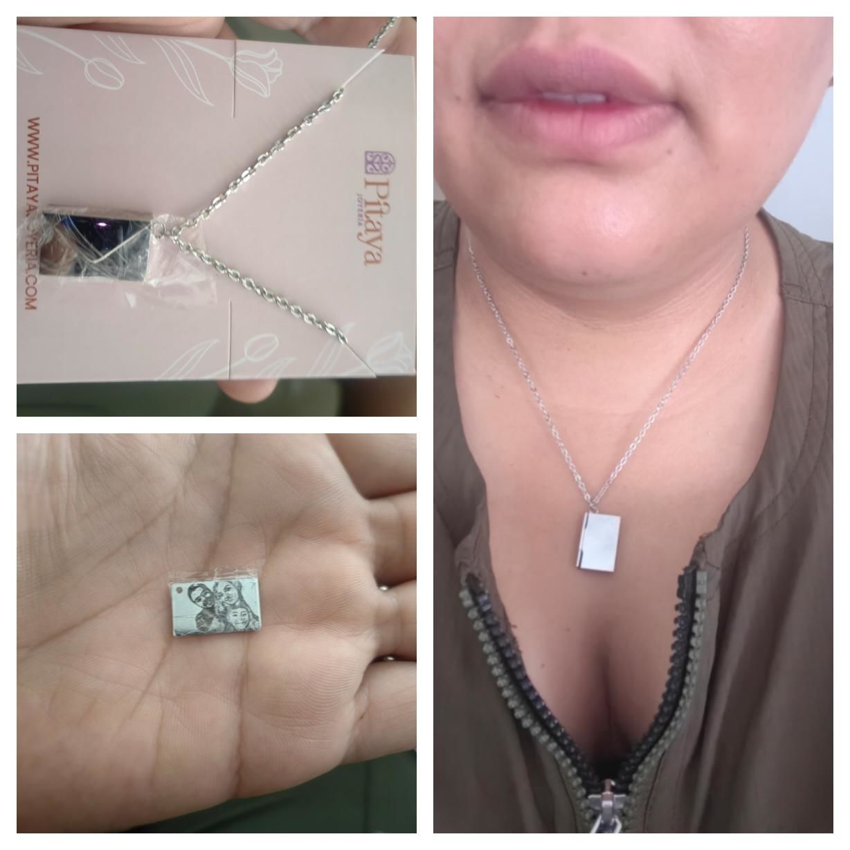 Customer photo review of Collar Mensaje Personalizado