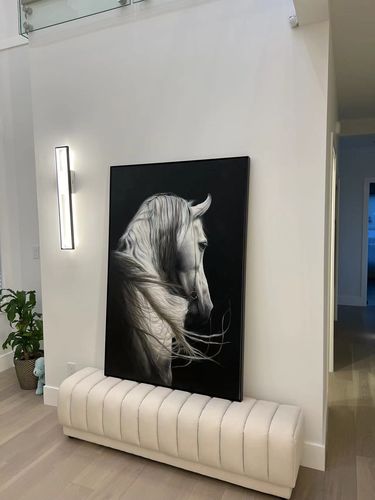 Customer photo review of White Horse Painting #ANH52
