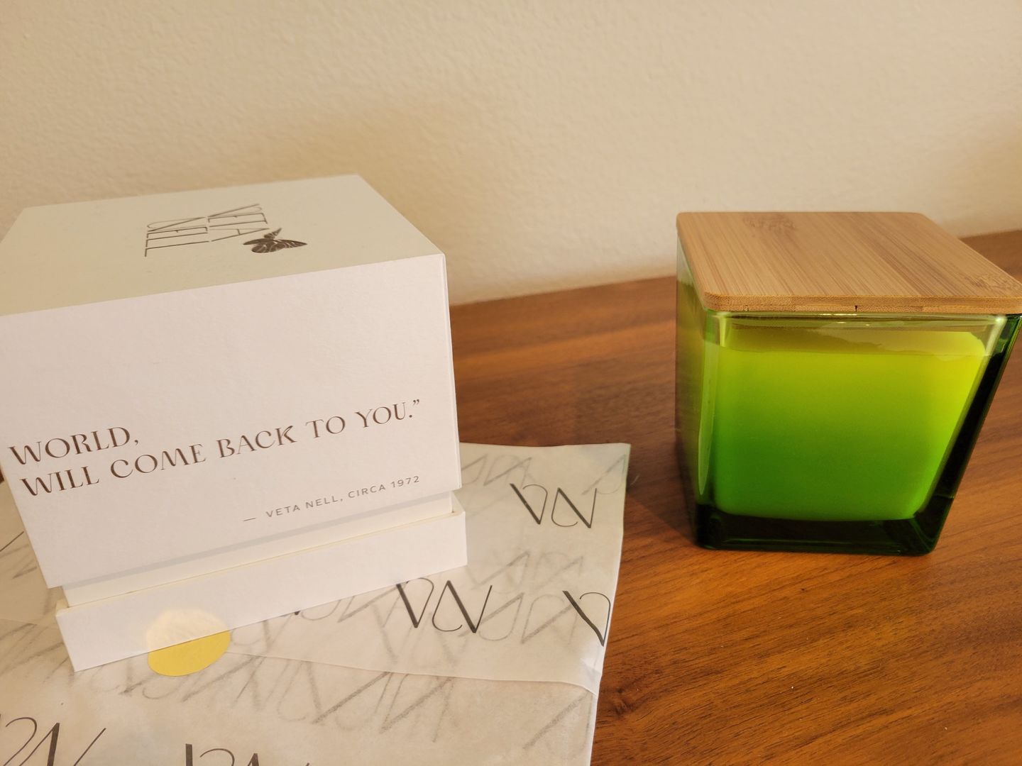 Customer photo review of OUR SIGNATURE SCENT CHARTREUSE