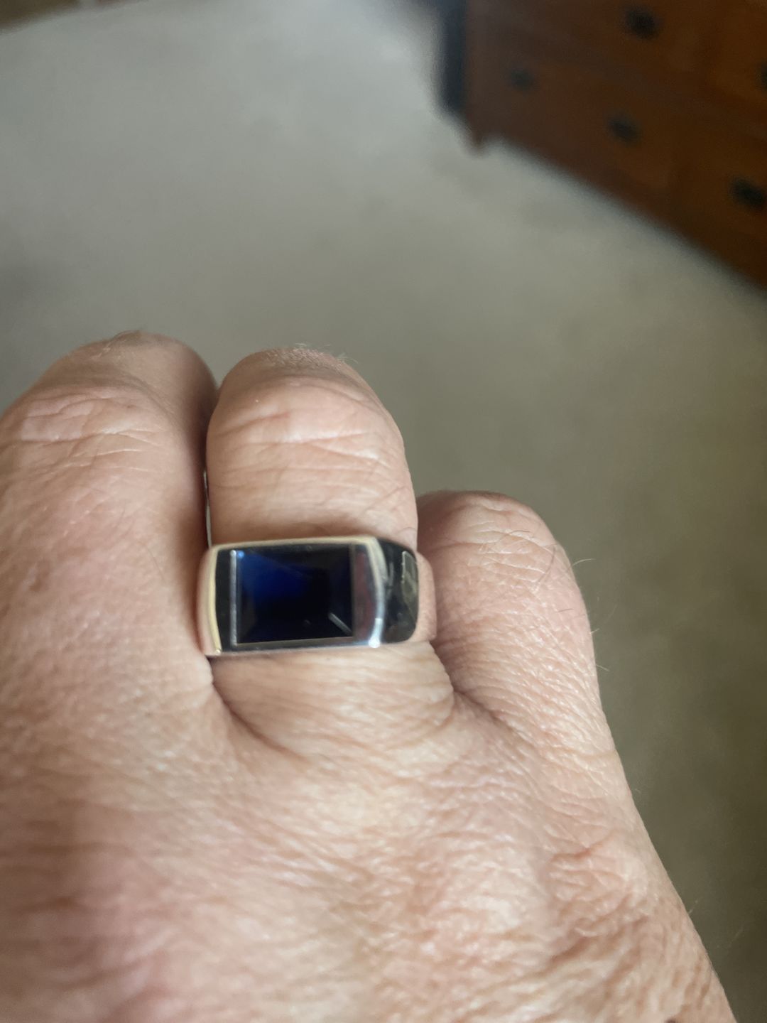 Customer photo review of Men's Ring with 3.40ct Single Gemstone in 925 Sterling Silver