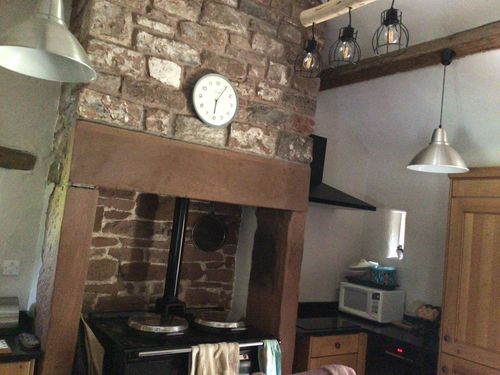 Customer photo review of Cage Pendant Lighting Wooden Metal Hanging Light