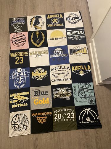 T-shirt quilt featuring warriors by Anna from FL