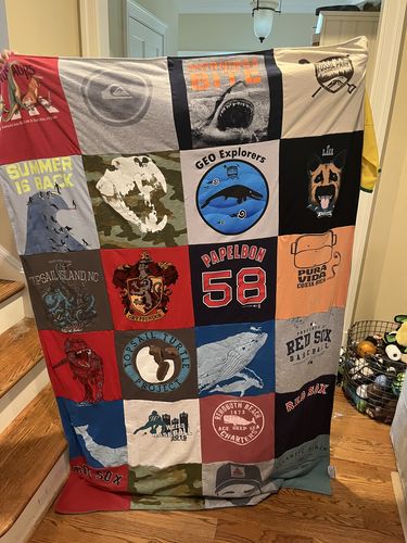 T-shirt quilt featuring boston red sox by laura from VA
