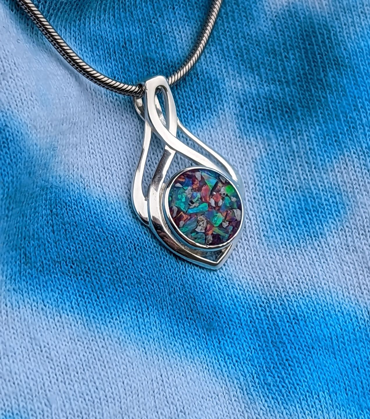 Customer photo review of Celtic Drop Cremation Pendant