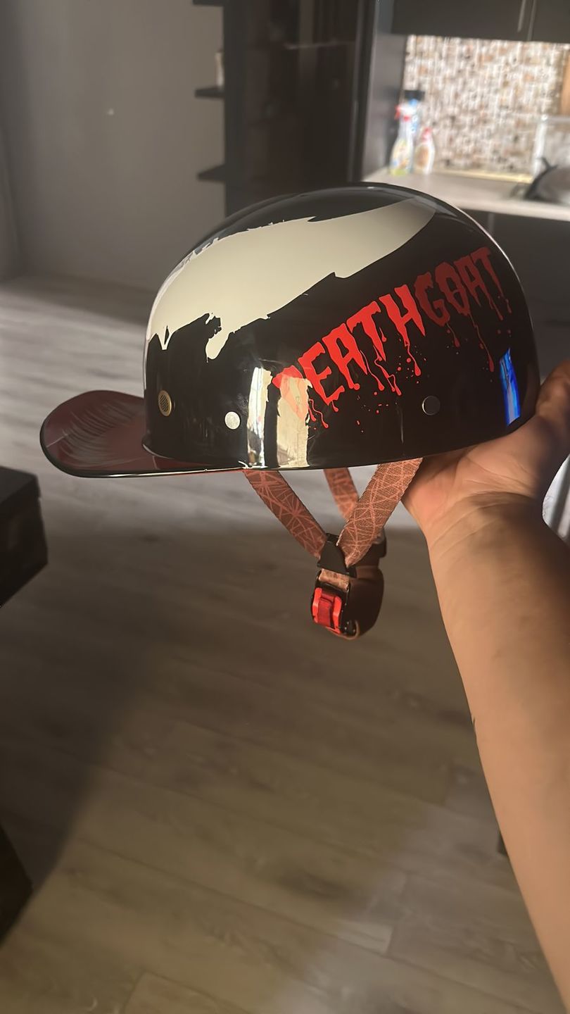 Customer photo review of Baseball Motorcycle Helmet Built-in Visor
