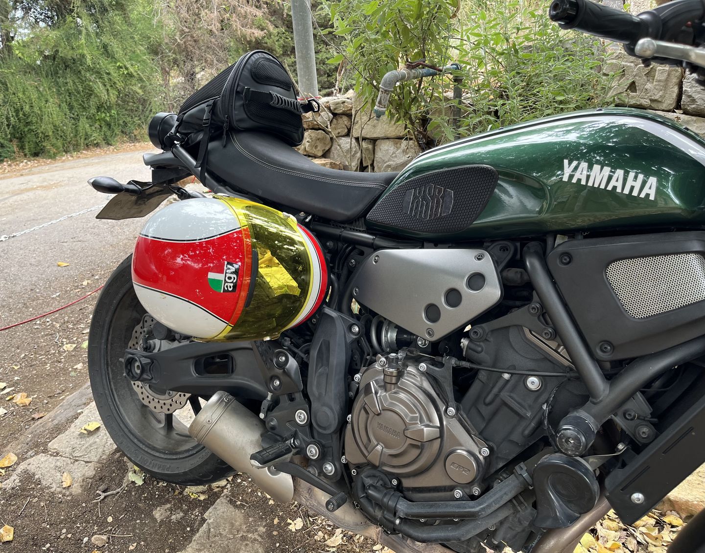 Customer photo review of XSR700 Helmet Hook (lock) 2016+