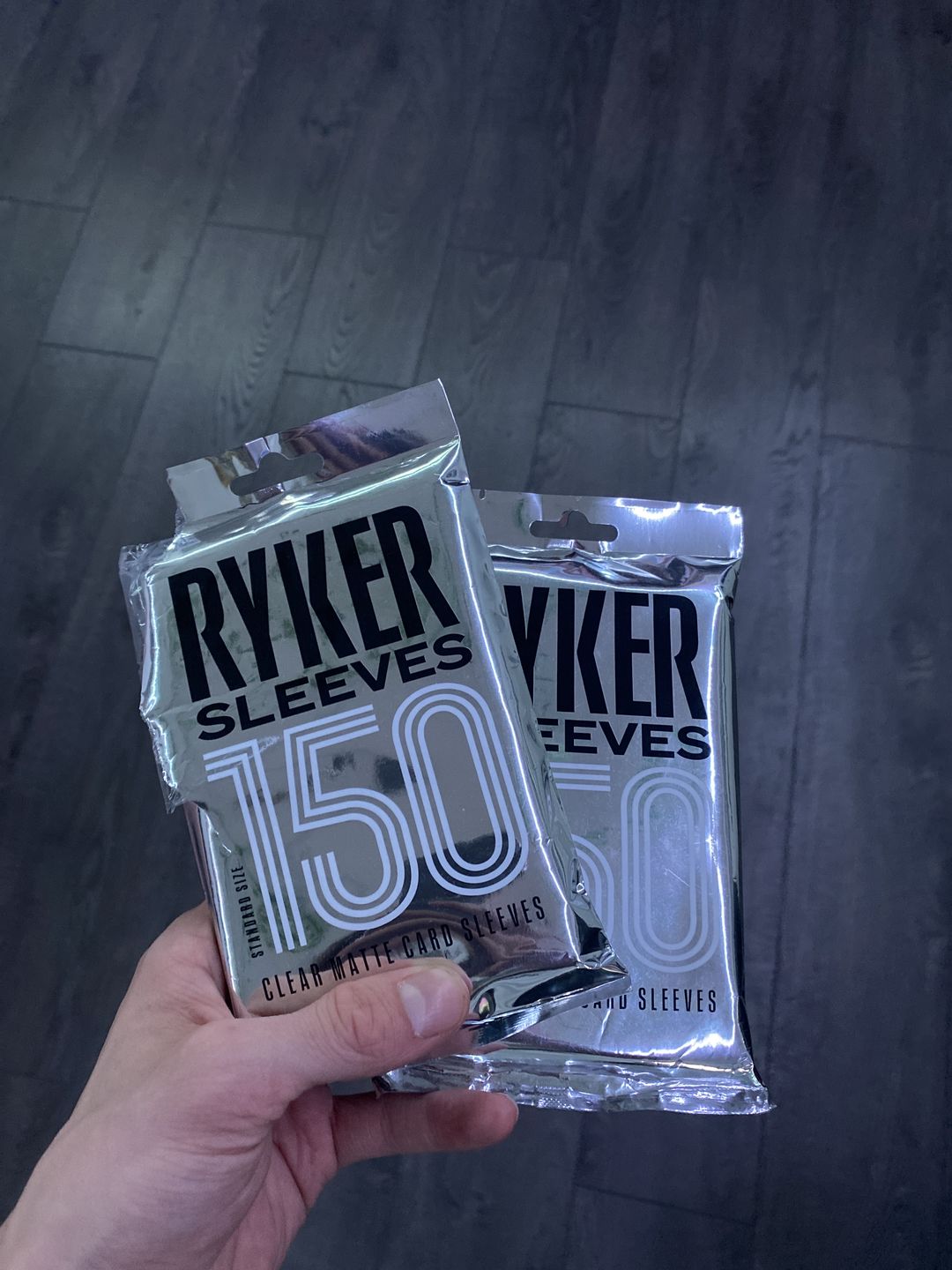 Customer photo review of Clear Matte Standard Size Card Sleeves