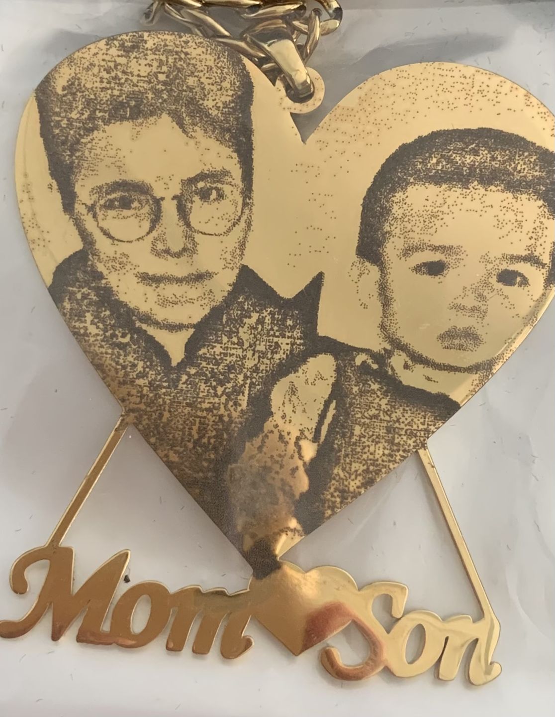 Customer photo review of Photo Engraved Heart Necklace