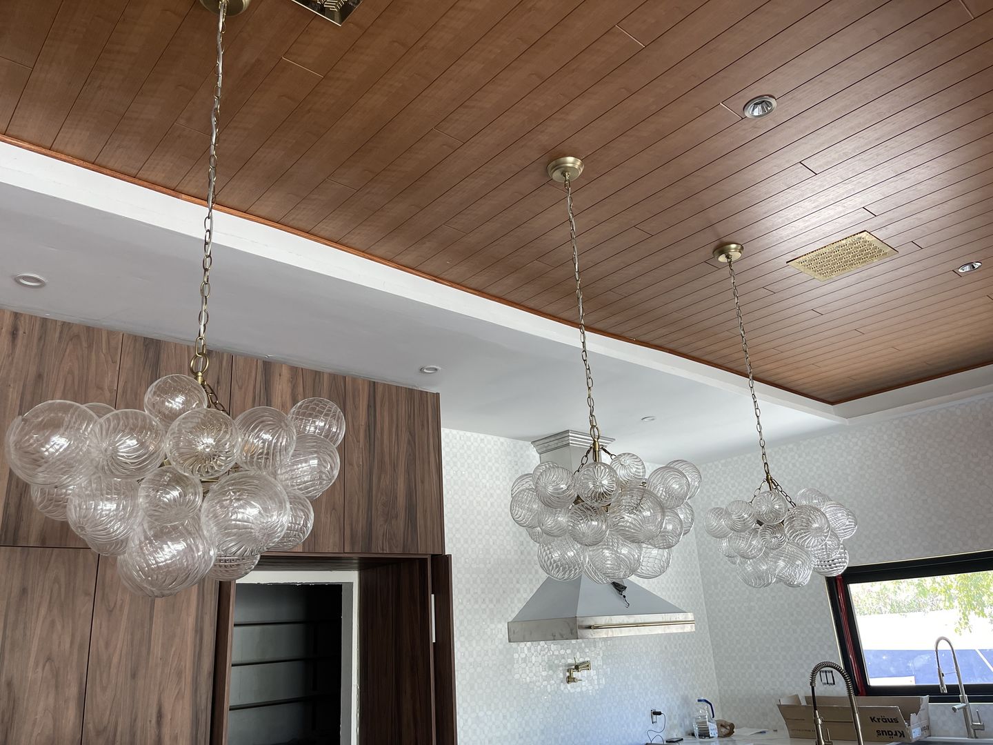 Customer photo review of Modern Decorative Swirled Glass Cluster Bubble Chandelier