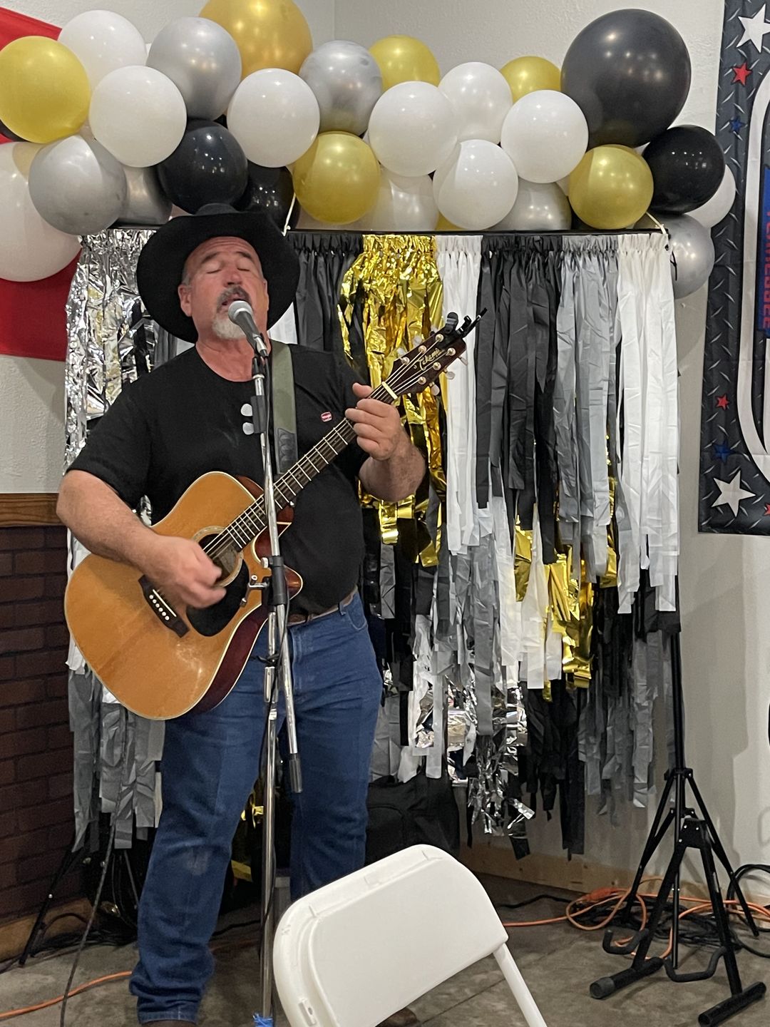 Customer photo review of Celebrate Good Times Fringe Backdrop