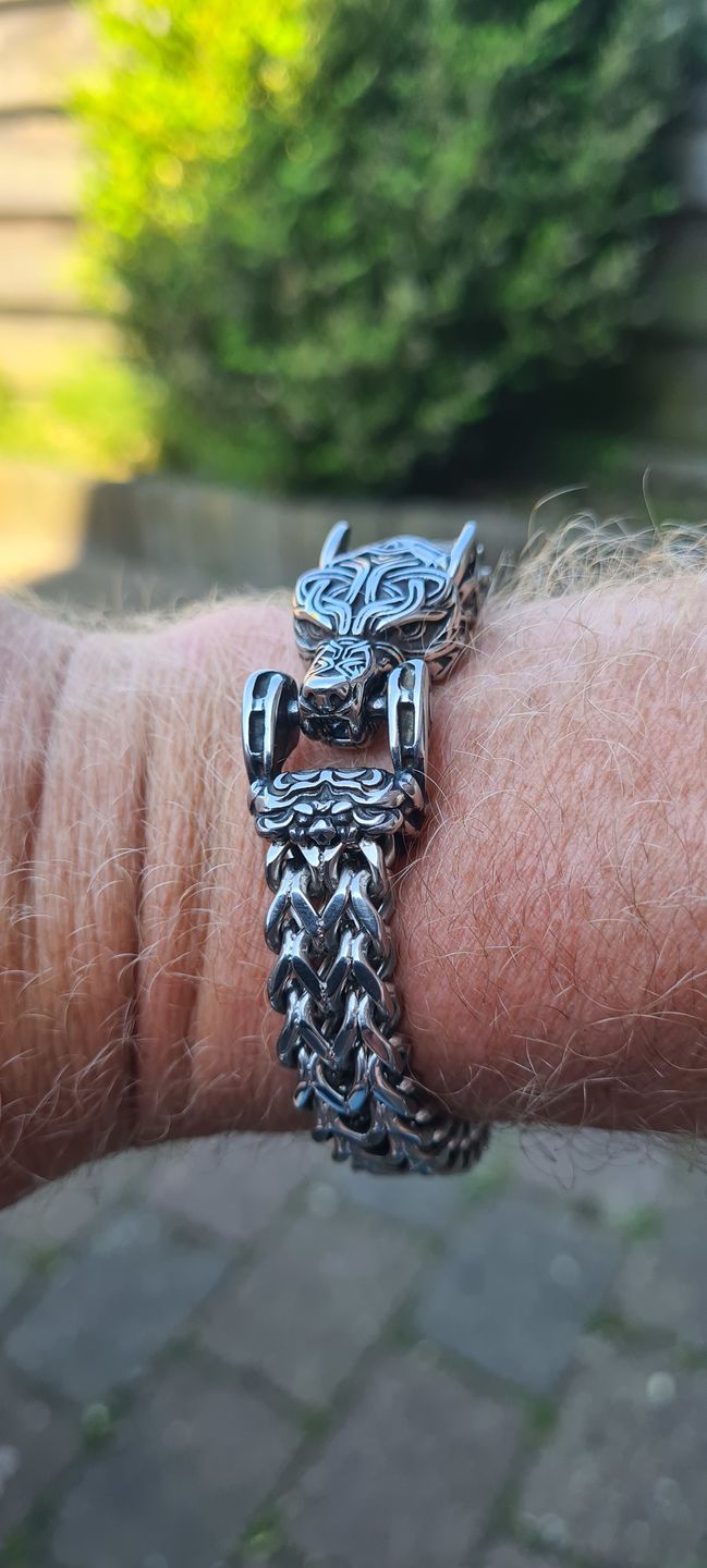 Customer photo review of Fenrir - The Great Wolf - Stainless Steel Bracelet