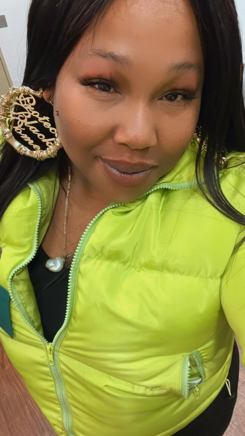 Customer photo review of 18k Gold Plated Protect Black Women Bamboo Hoop Earrings