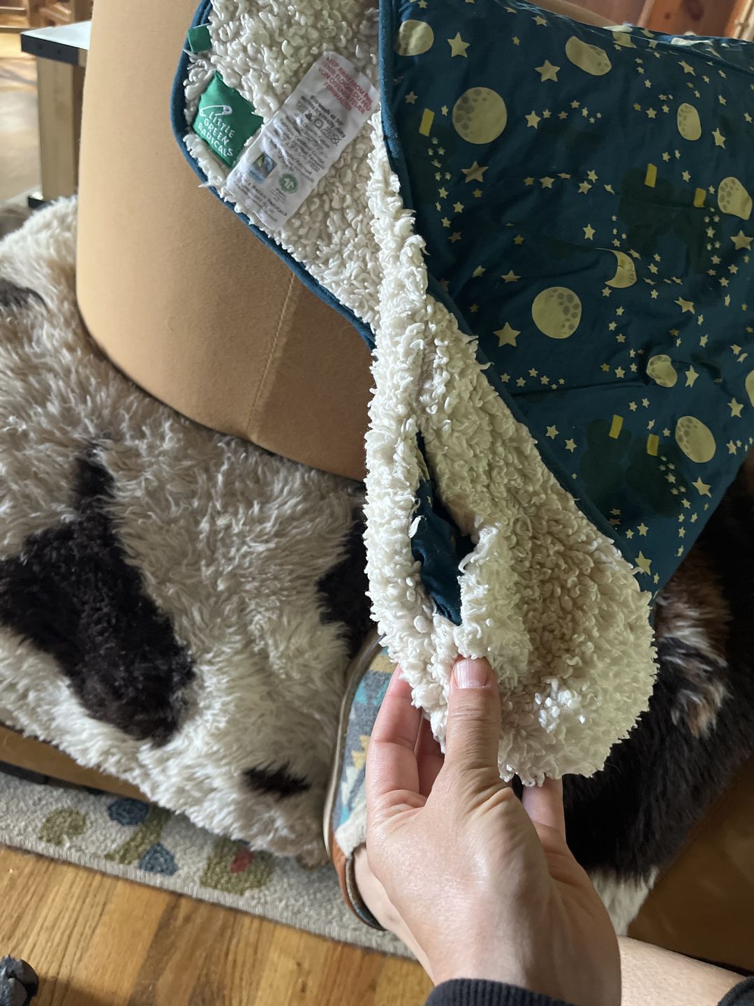 Customer photo review of Moon & Stars Sherpa Blanket