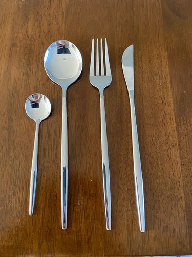 Customer photo review of Modern Silver Flatware Set