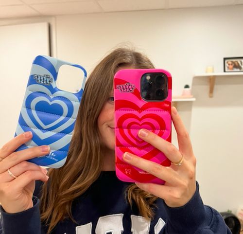 Customer photo review of Love Is Love Puffer Case