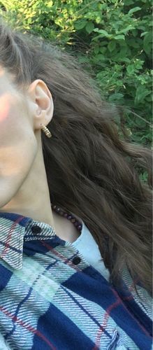 Customer photo review of Alice Hoop Earrings