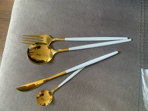 Customer photo review of Modern Golden Flatware Sets