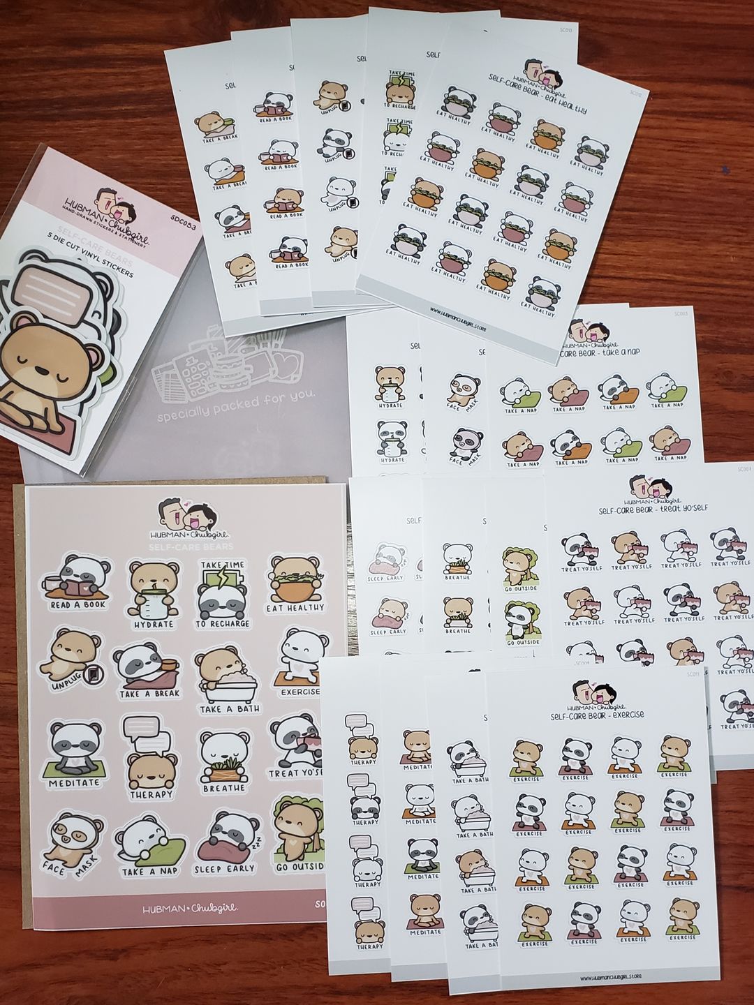 Customer photo review of Self-Care Bears Sticker Set