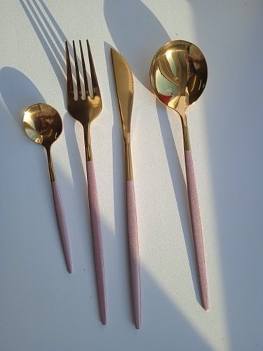 Customer photo review of Modern Golden Flatware Sets
