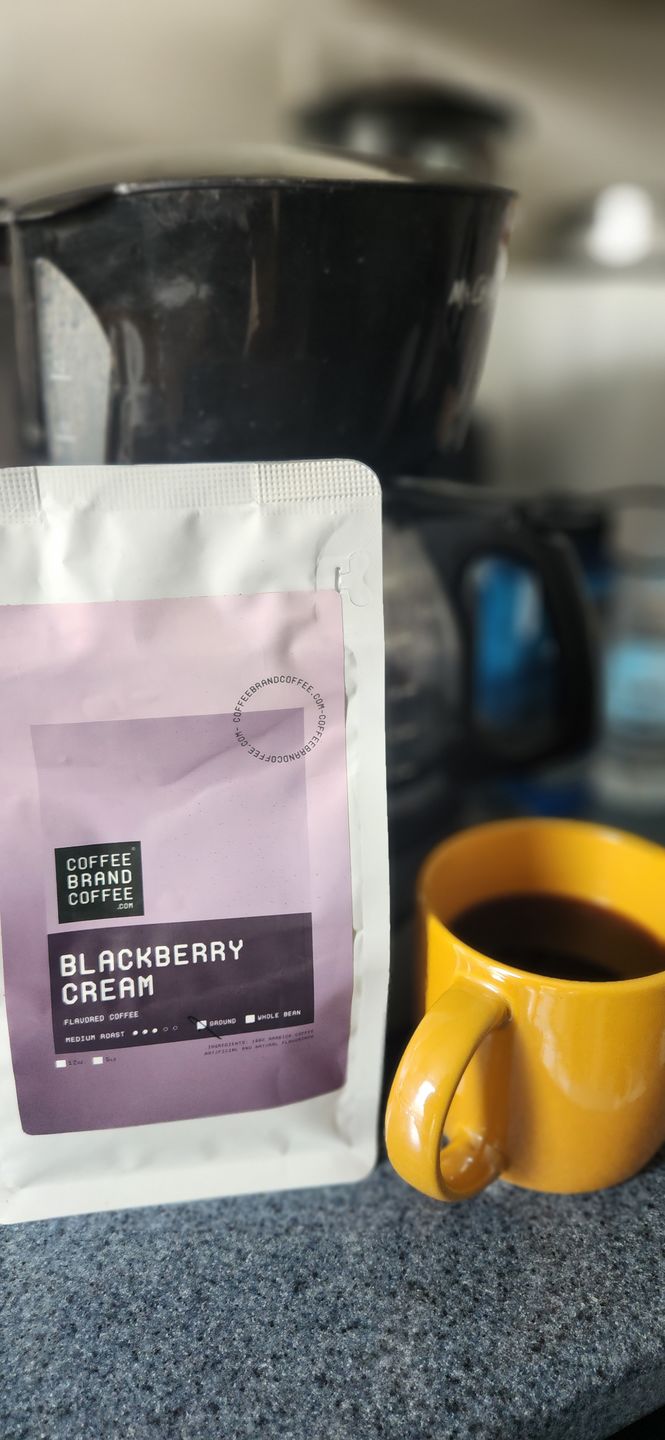 Customer photo review of Blackberry Cream Flavored Coffee