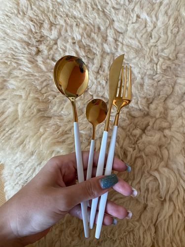 Customer photo review of Modern Golden Flatware Sets
