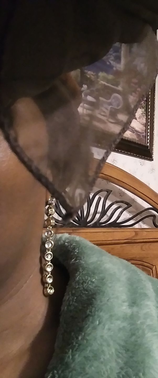 Customer photo review of Heidi Daus®"On Line" Crystal Dangle Earring