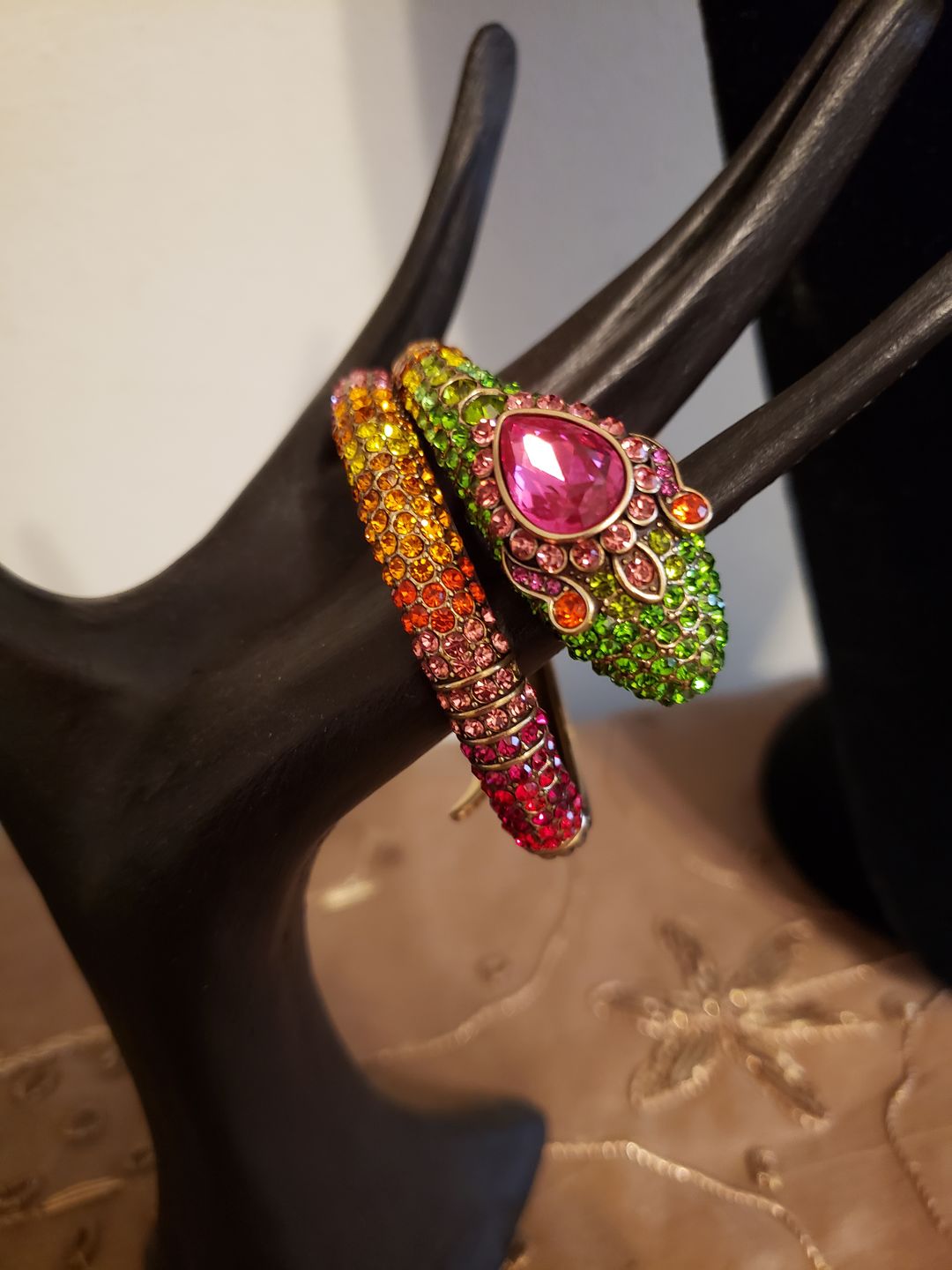 Customer photo review of HEIDI DAUS®"Gorgeous Glimmer Snake" Crystal Snake Cuff Bracelet