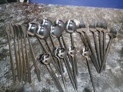 Customer photo review of Modern Silver Flatware Set