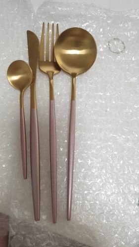 Customer photo review of Modern Golden Flatware Sets