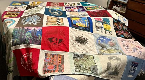 T-shirt quilt with travel, wildlife themes by Marta from NC