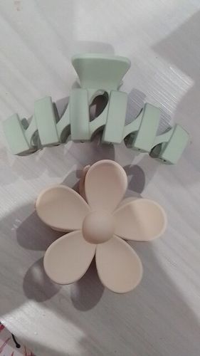 Customer photo review of Neutral 5 Pcs Fashion Hair Claw Clips